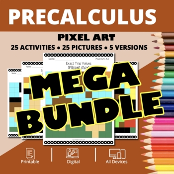 Preview of Thanksgiving: PreCalculus BUNDLE Pixel Art Activities