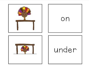 Thanksgiving Preposition & Concept Matching Game by Julianne Ludwig