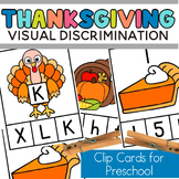 Thanksgiving Preschool Visual Discrimination Clip Cards wi