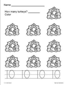 Thanksgiving Preschool Worksheets by 1 - 2 - 3 Learn Curriculum | TpT