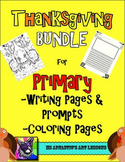 Thanksgiving Primary Writing Activities, Prompts and Color