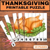 Thanksgiving Printable Number Sequencing activity, From 1 To 10