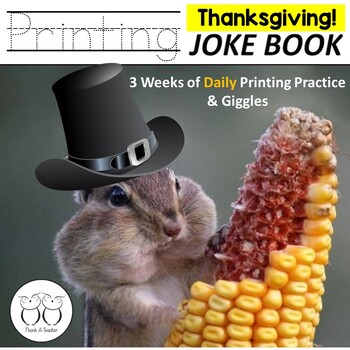 Preview of Thanksgiving Printing Practice Joke Book for Google