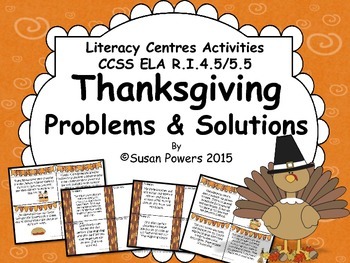 Preview of Thanksgiving Problem and Solution Literacy CenterActivities