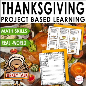 Preview of Thanksgiving Project Based Learning - Plan Thanksgiving Dinner Math Activities