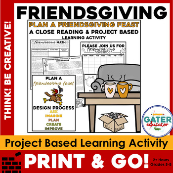 Preview of Thanksgiving  Project-Based Learning | Plan a Friendsgiving Party