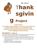 Thanksgiving Project, MS Word