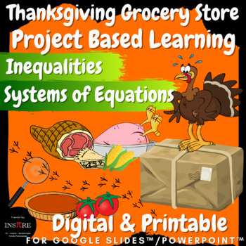 Preview of Thanksgiving Project Solving Inequalities & Systems of Equations Project PBL