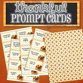 Preview of Thanksgiving Prompt Cards/Conversation Starters