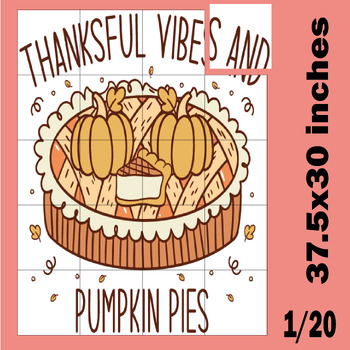 Preview of Thanksgiving Pumpkin  Collaborative Poster Art Coloring Pages