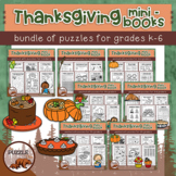 Thanksgiving Puzzle Mini-Book BUNDLE for K to 6