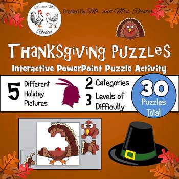 Preview of Thanksgiving Puzzles - Google Classroom Puzzles PK-8 {Tech Activity}