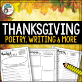 Thanksgiving Activities - Writing, Poetry and Puzzles (Can