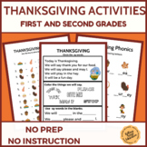 Thanksgiving Puzzles Worksheets First Second Grade Sub Pla