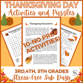 Thanksgiving Activities Puzzles 3rd, 4th, 5th Grade: Sub P