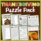 Thanksgiving Puzzles and Activities for 1st and 2nd grade
