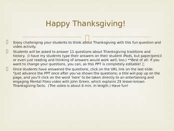 Preview of Thanksgiving Q & A with John Green "Mental Floss" video!