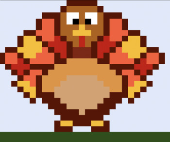 Preview of Thanksgiving Quadratic Formula Pixel Art