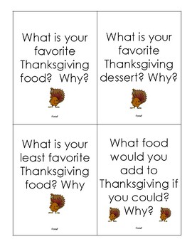 Thanksgiving Questions - Fan-n-Pick, Centers, or Discussion by The ...
