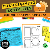 Thanksgiving Quick Activities for November and Fall Classr