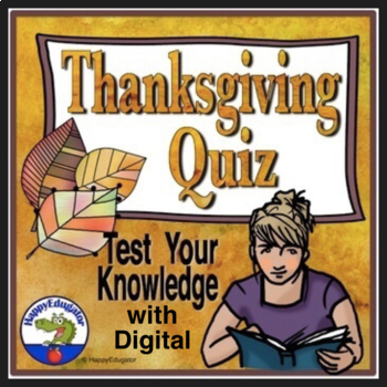 Preview of Thanksgiving Quiz: Test Your Knowledge with Digital Easel Activity - Assessment