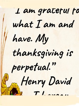 Preview of Thanksgiving Quote by Thoreau mini poster 