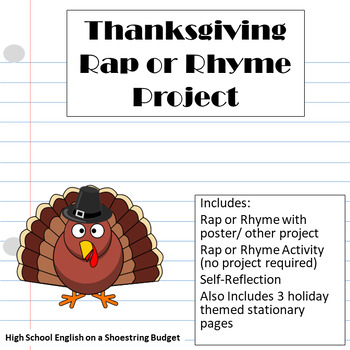 Preview of Thanksgiving Rap or Rhyme Project