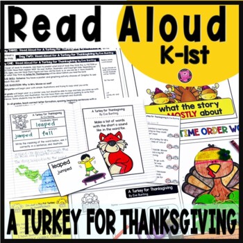 Preview of Thanksgiving Read Aloud A Turkey for Thanksgiving Activities and Turkey Craft