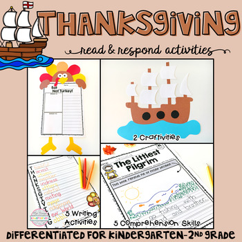 Preview of Thanksgiving: Reading Comprehension, Writing and Craftivities