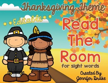 Preview of Thanksgiving Read the Room **EDITABLE**