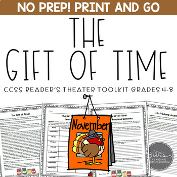 Preview of Thanksgiving Reader's Theater Script and Activities for Grades 4-7