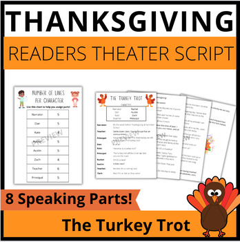 Preview of Thanksgiving Readers Theater Script The Turkey Trot NO PREP