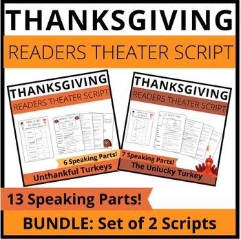 Preview of Thanksgiving Readers Theater Scripts BUNDLE Set of Two Scripts