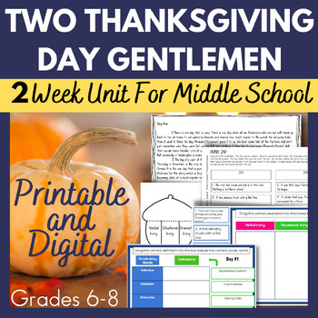 Preview of Thanksgiving Reading Activities Short Story By O. Henry Printable & Digital Unit