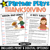 Thanksgiving Reading Activity: Partner Play Scripts & Comp