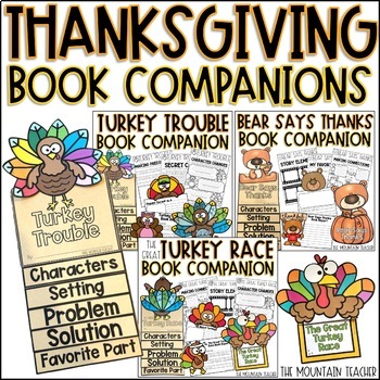Preview of Thanksgiving Reading Comprehension BUNDLE | Book Companions with Writing Crafts