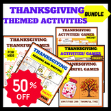 Thanksgiving Reading Comprehension Bundle Activities Middl