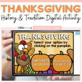 Thanksgiving Reading Comprehension Digital Activities Boom Cards