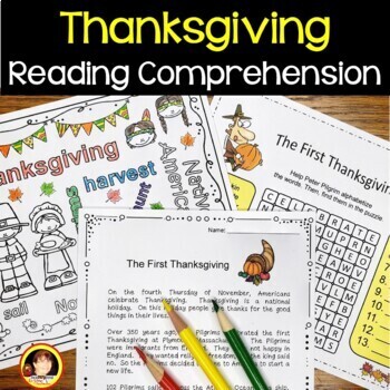 Preview of Thanksgiving Reading Comprehension - ESL Thanksgiving Activities & Worksheets