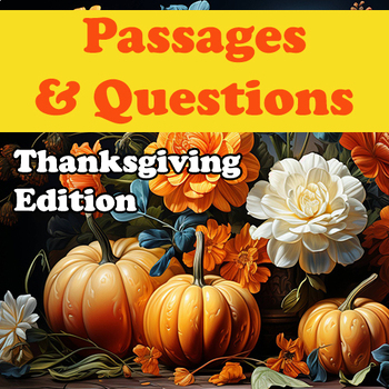 Preview of Thanksgiving Reading Comprehension Passage and Questions