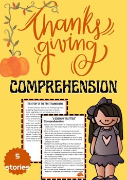 Preview of Thanksgiving Reading Comprehension Passages