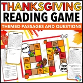 Thanksgiving Reading Comprehension Passages and Questions 