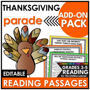 Preview of Thanksgiving Reading Comprehension Passages and Questions | November Activities