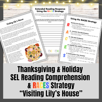 Preview of Thanksgiving Reading Comprehension SEL and RACES Writing Strategy - Small Talk