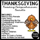 Thanksgiving Informational Reading Comprehension Worksheet