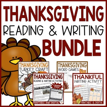 Preview of Thanksgiving Reading Comprehension & Writing Activities Bundle