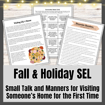 Preview of Thanksgiving Reading Comprehension and SEL Discussion Prompts - Small Talk