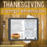 Thanksgiving Reading / Listening Comprehension Non Fiction