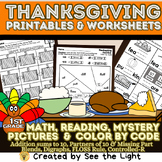 Thanksgiving  Reading, Math, Phonics, Color fun, Word Sear