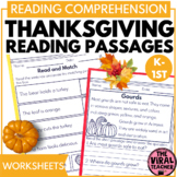 Kindergarten Thanksgiving Reading Passages + Comprehension